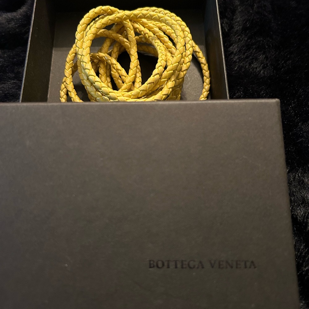 Bottega Veneta light yellow rope belt